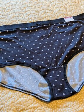 Cacique Black and White Polka Dot Cotton Briefs